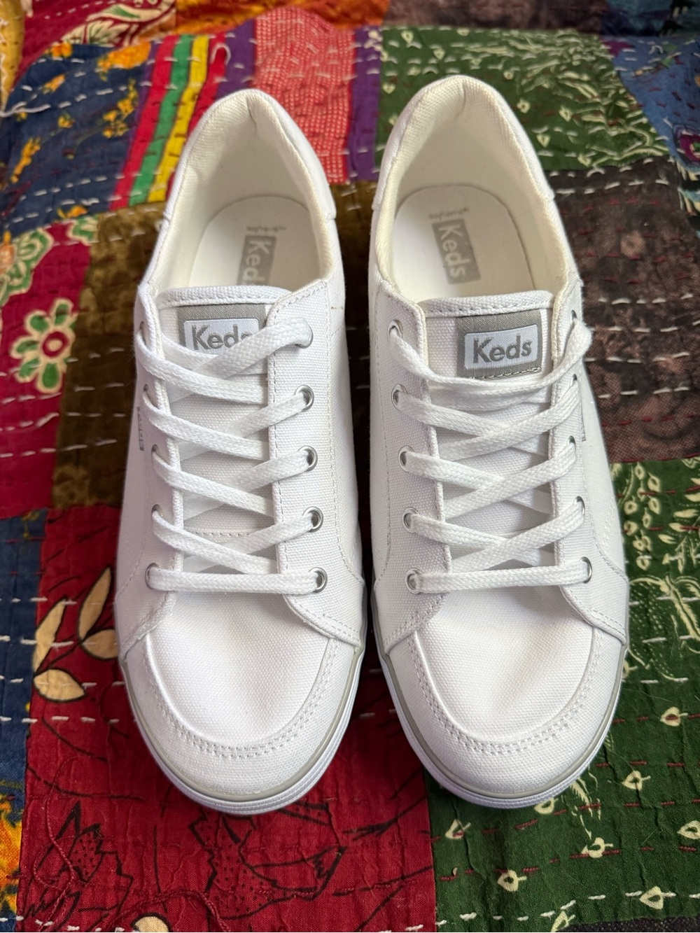 Keds White Low-Top Canvas Sneakers
